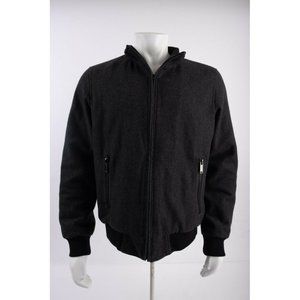Calvin Klein Mens M Wool Bomber Jacket Coat Gray